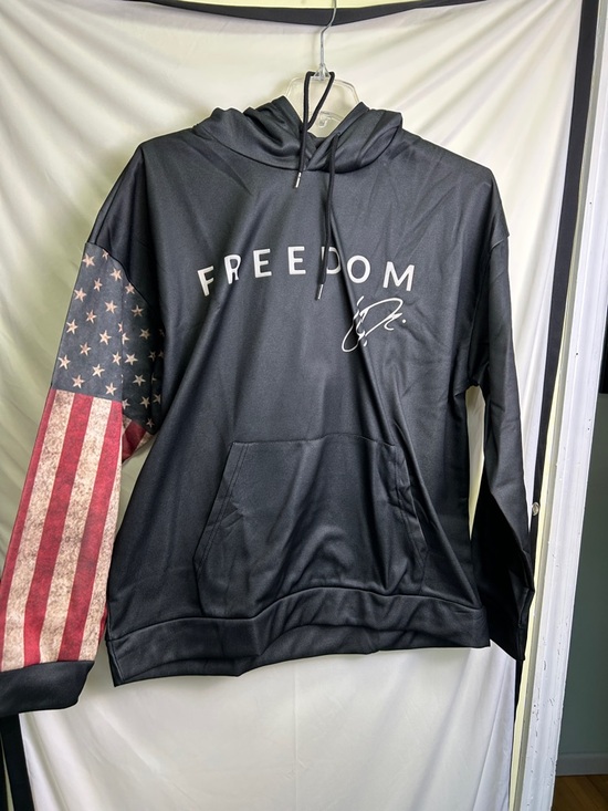 Other - Freedom American Flag Sleeve Men's Black Hoodie